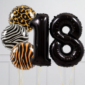 Folie cijfer 1 meter incl. Jungle set