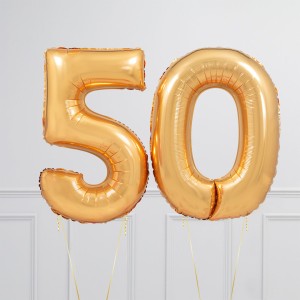 Balloncijfer goud 102cm