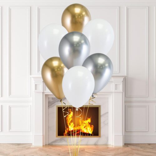 Helium ballon set Luxe Goud-wit-zilver