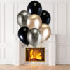 Helium ballon set Luxe Champagne-zwart-antraciet