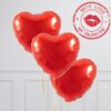 Ballontros met 3 rode folie hart ballonnen