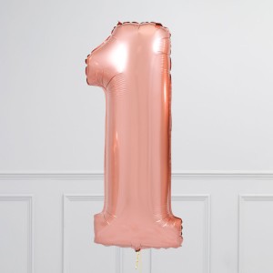 Alternative view of Ballon cijfer Rosegold 102 cm