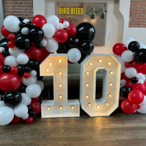 Alternative view of Dubbele led cijfers met decoratie