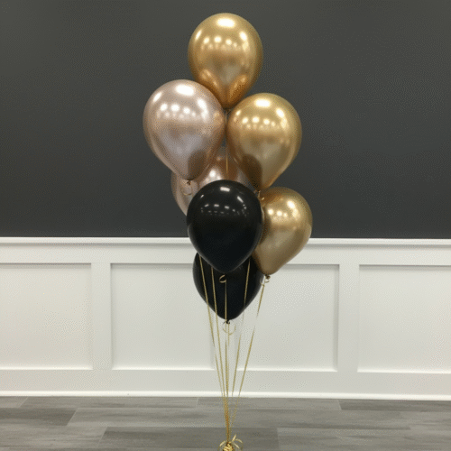 Alternative view of Ballon set Chrome goud-zwart-Chrome champagne