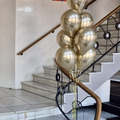 Boeket van 7 Luxe chrome/reflex helium ballonnen.