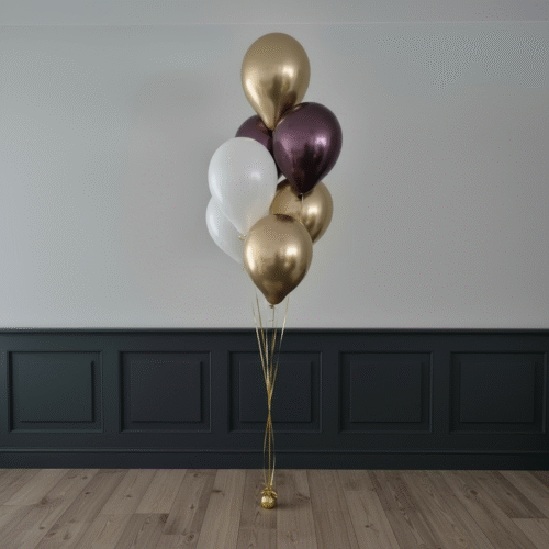 Helium ballon set Luxe Bordeaux-Wit-Goud per tros