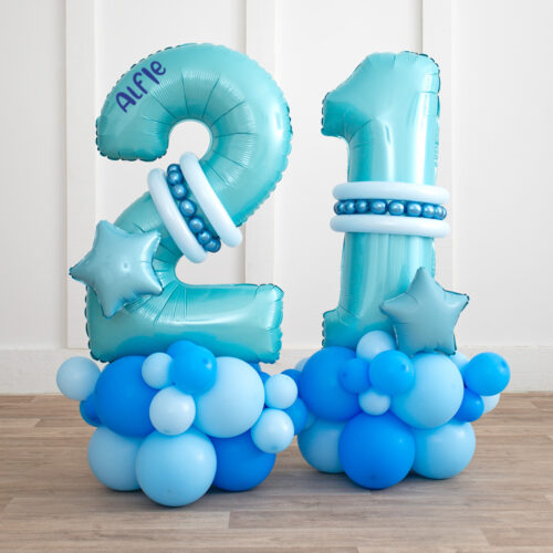 Cijfer decoratie Licht blauw