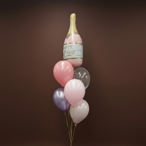 Alternative view of Helium ballon set Luxe Birthday champagne fles